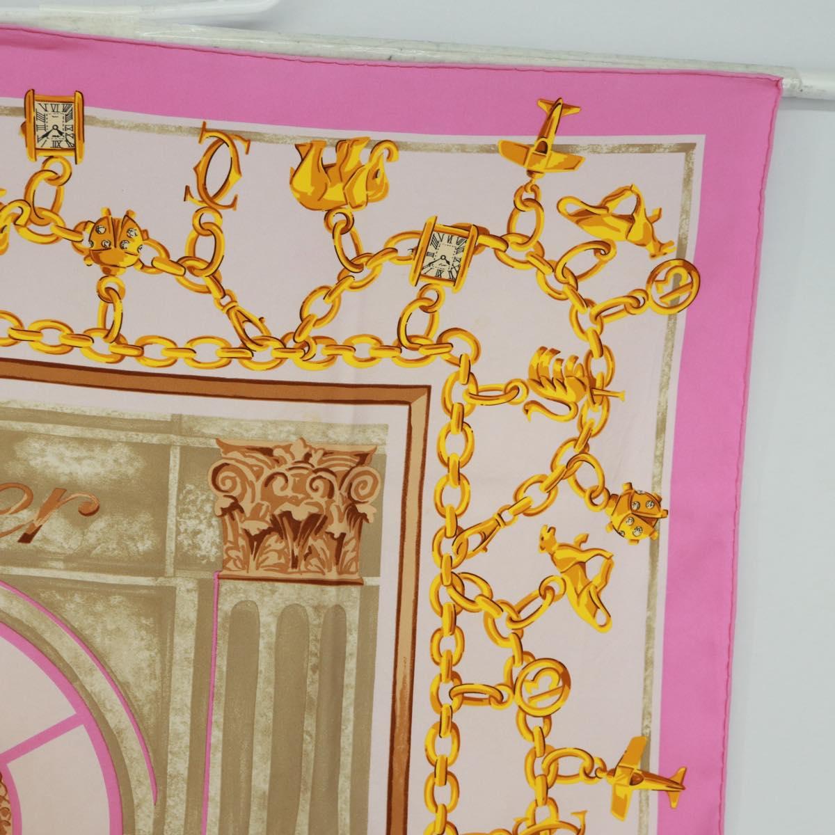 CARTIER Scarf Silk Pink Auth BA10533