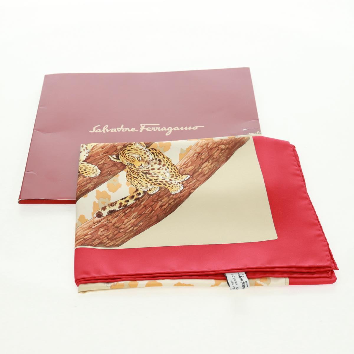 Salvatore Ferragamo Scarf Silk Red Auth BA10535V