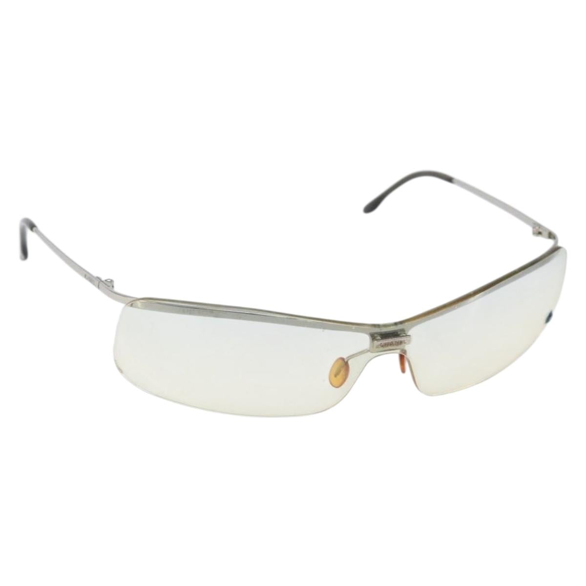 CHANEL Sunglasses metal Silver CC Auth BA10543