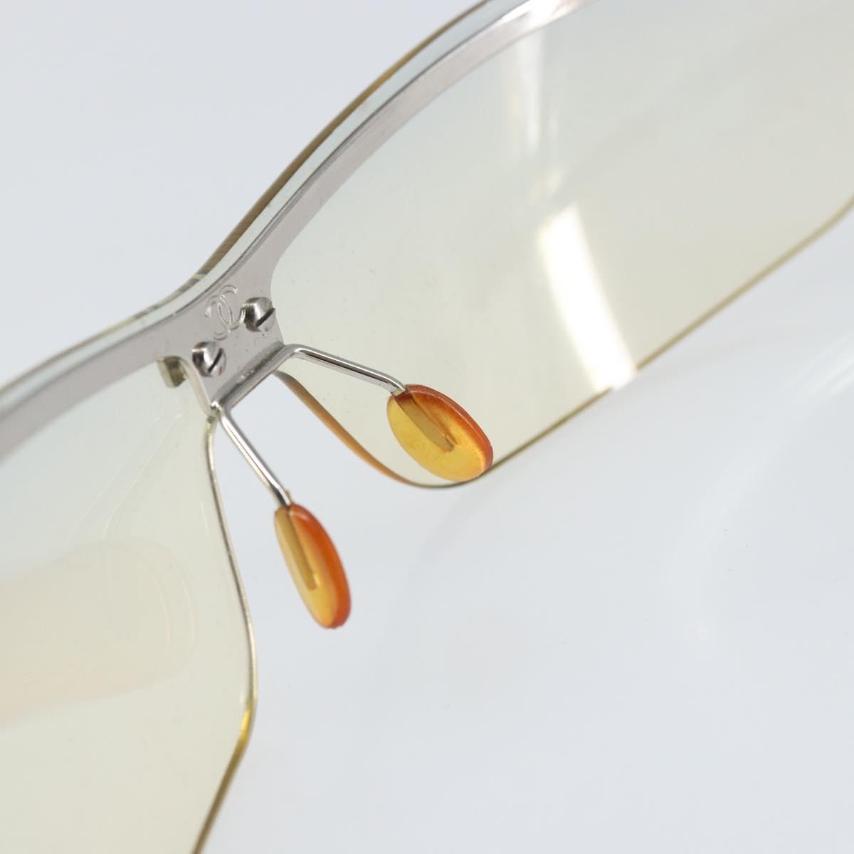 CHANEL Sunglasses metal Silver CC Auth BA10543