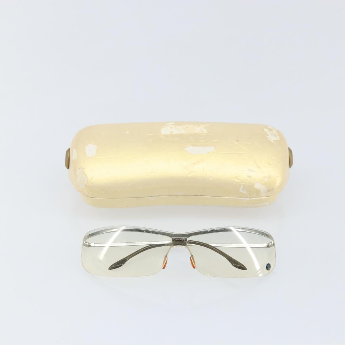 CHANEL Sunglasses metal Silver CC Auth BA10543