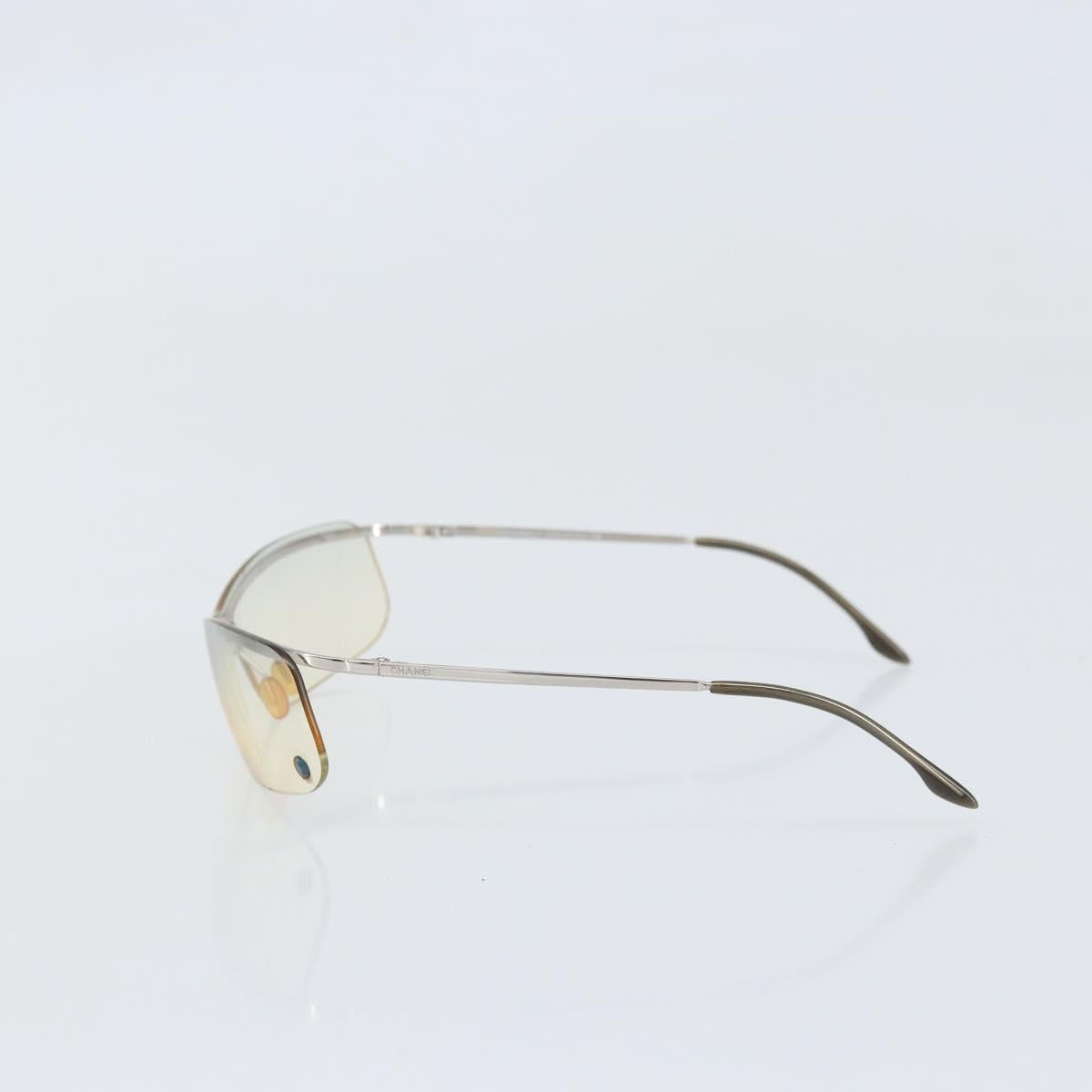 CHANEL Sunglasses metal Silver CC Auth BA10543