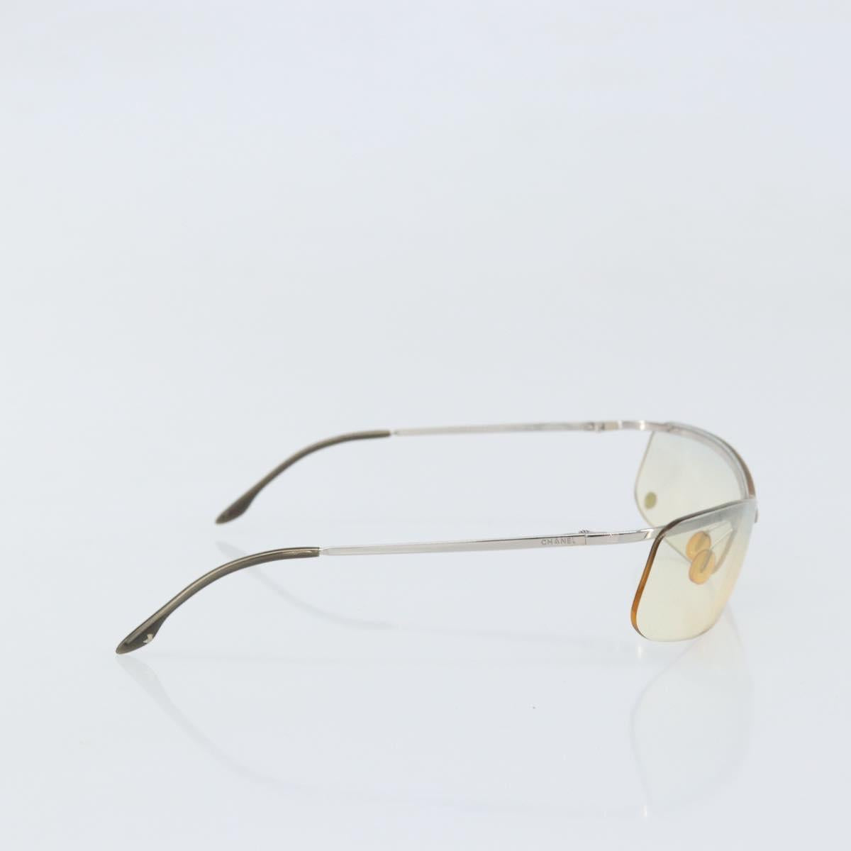 CHANEL Sunglasses metal Silver CC Auth BA10543