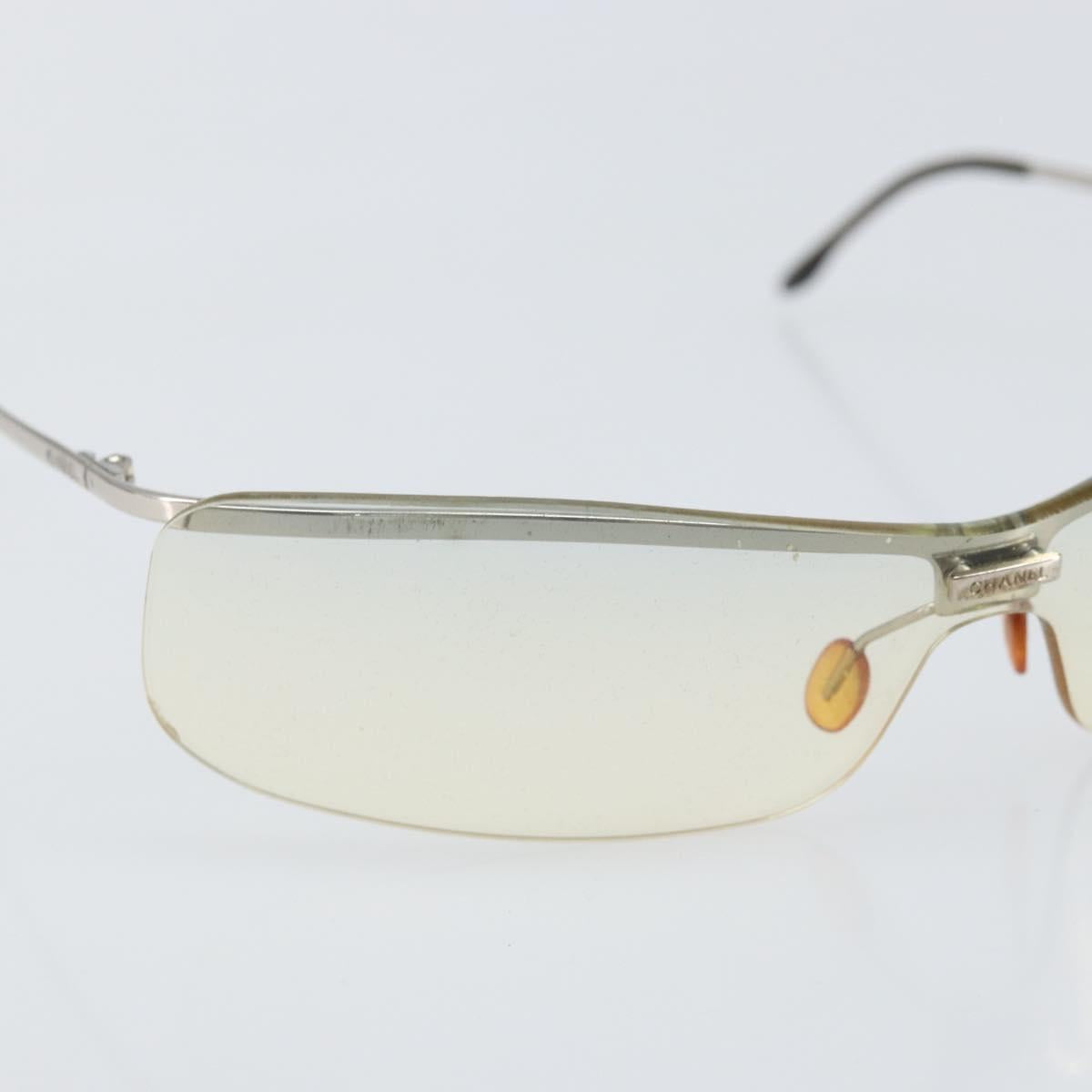 CHANEL Sunglasses metal Silver CC Auth BA10543