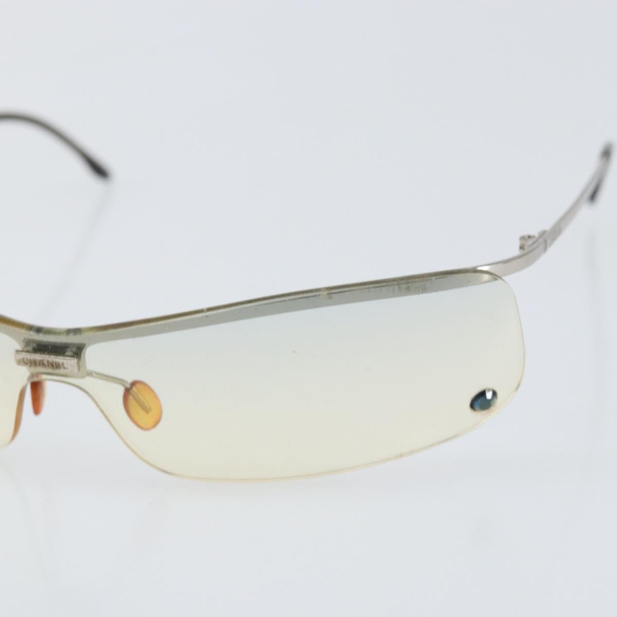 CHANEL Sunglasses metal Silver CC Auth BA10543