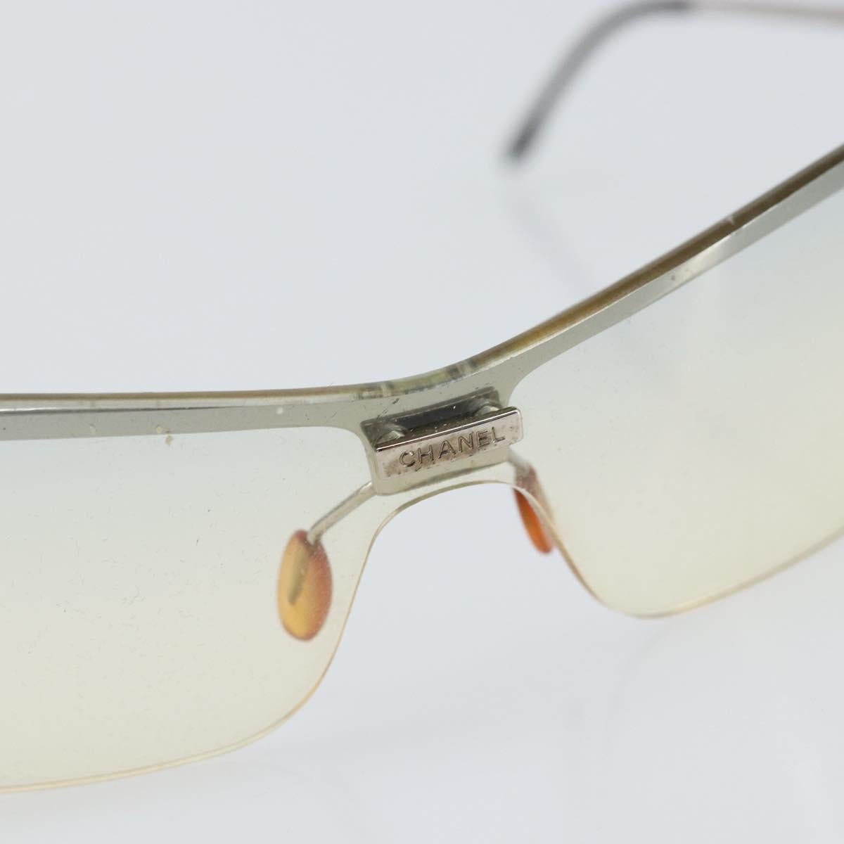 CHANEL Sunglasses metal Silver CC Auth BA10543