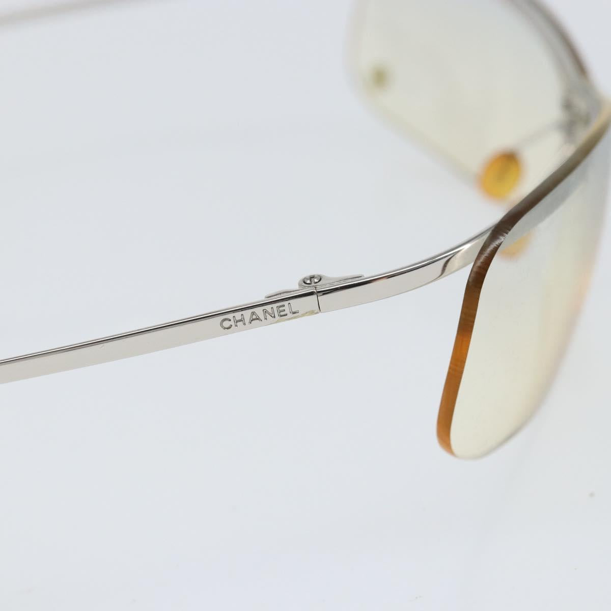 CHANEL Sunglasses metal Silver CC Auth BA10543