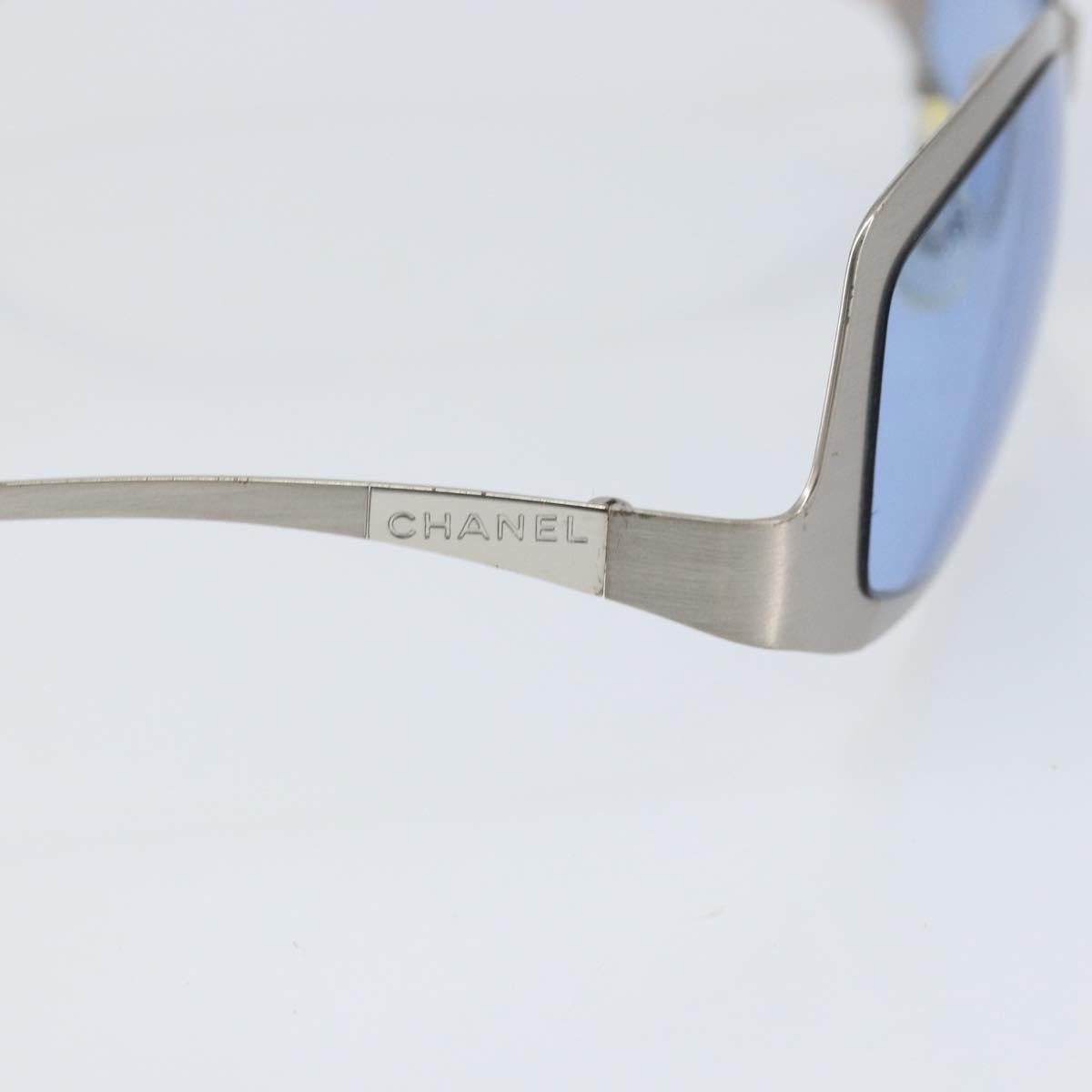 CHANEL Sunglasses metal Blue CC Auth BA10546