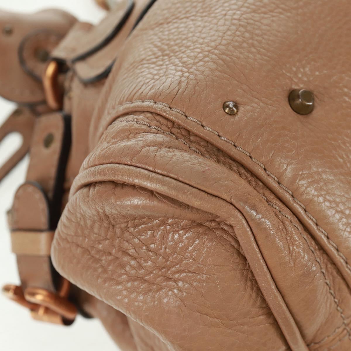 Chloe Paddington Hand Bag Leather Brown Gold Silver Auth BA10547SV