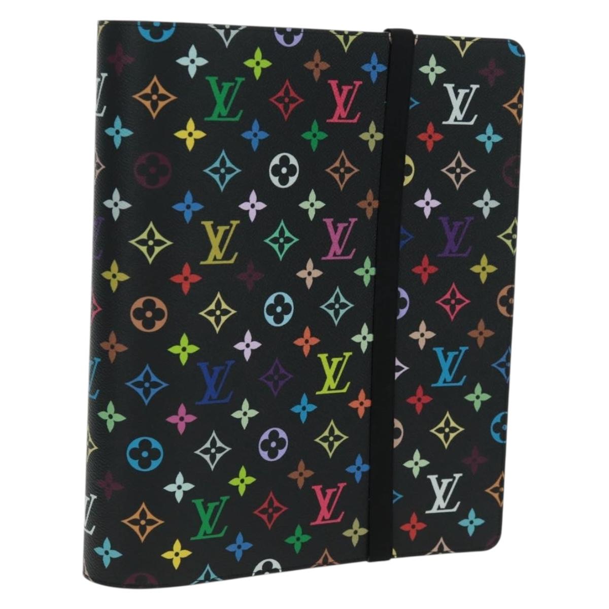 LOUIS VUITTON Multicolor Binder Black LV Auth BA10558SM