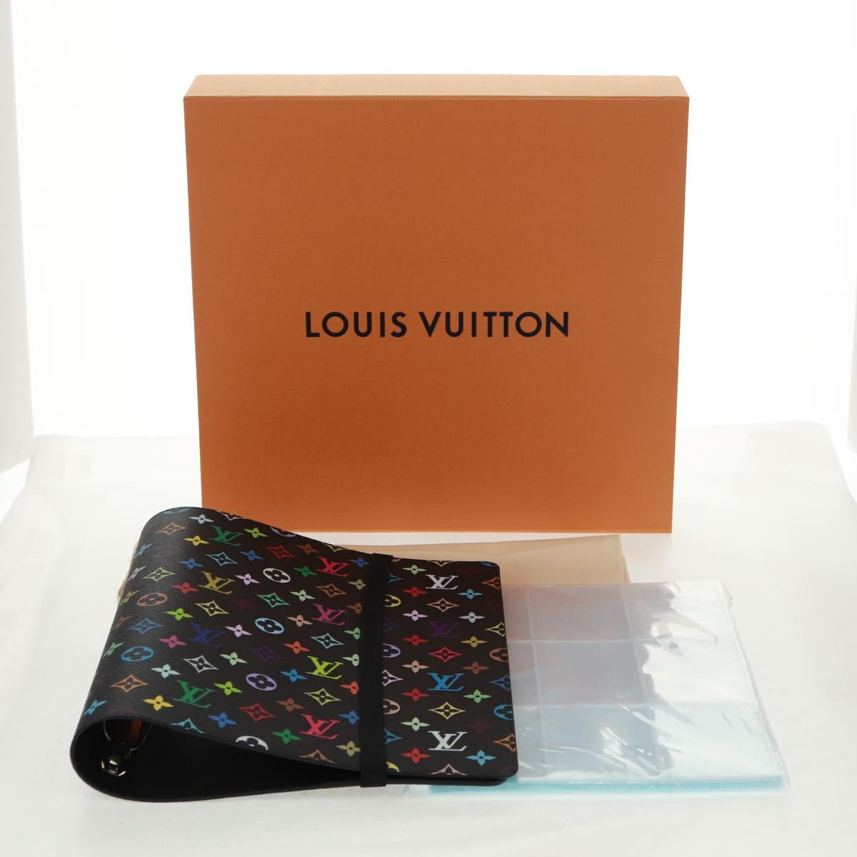 LOUIS VUITTON Multicolor Binder Black LV Auth BA10558SM