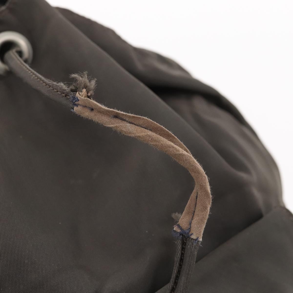 PRADA Backpack Nylon Gray Silver Auth BA10561