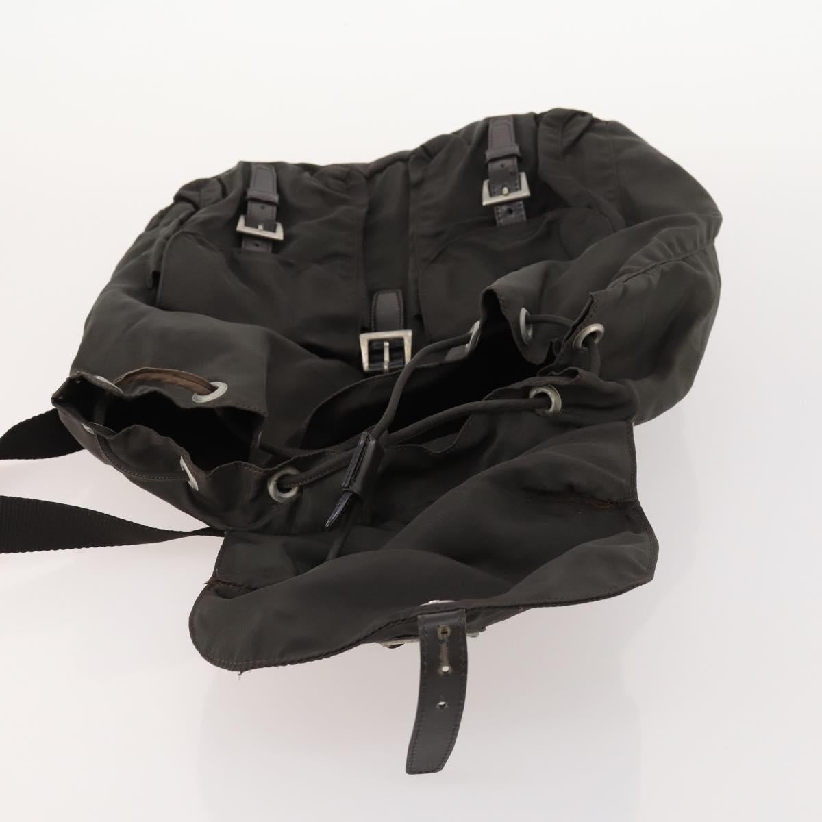 PRADA Backpack Nylon Gray Silver Auth BA10561