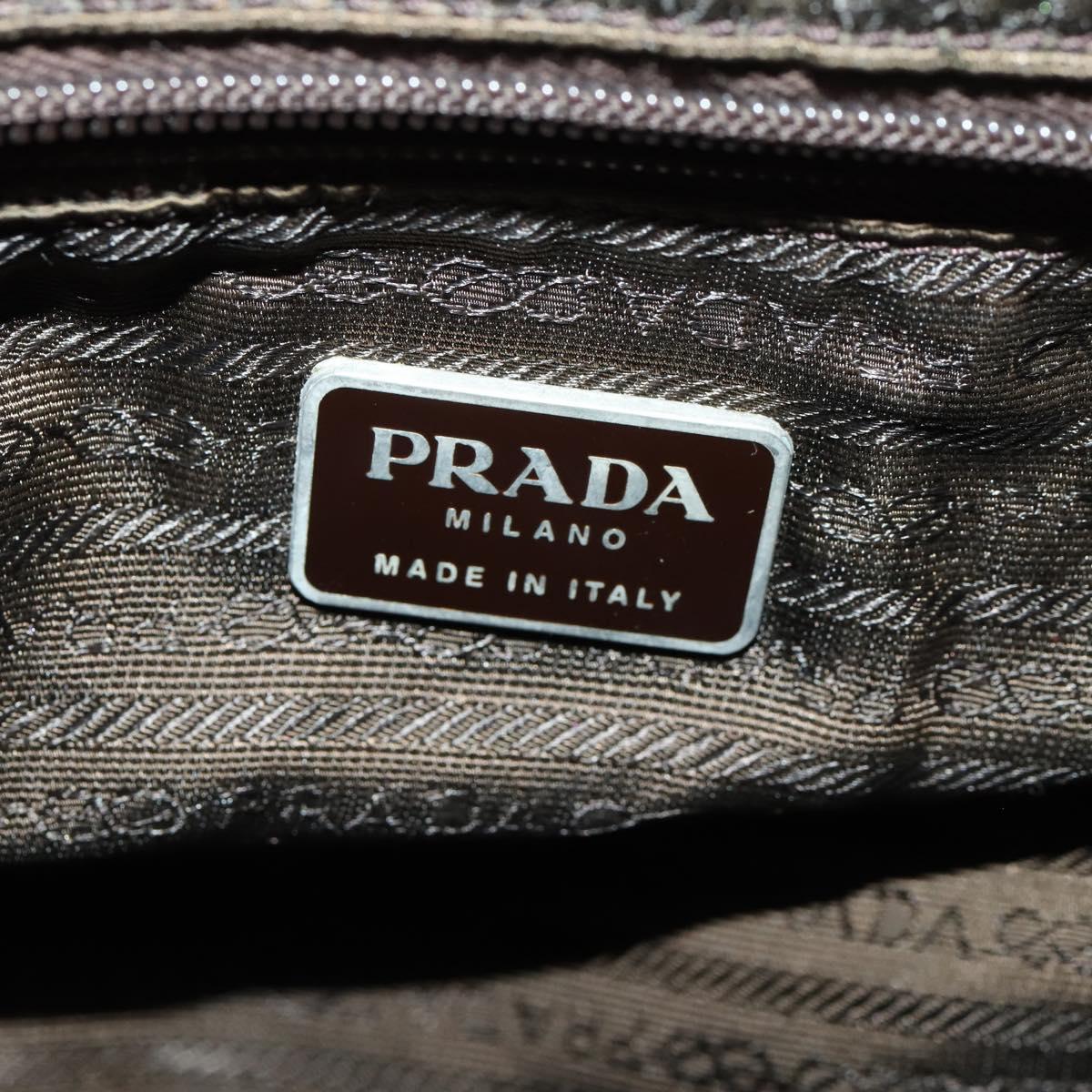 PRADA Backpack Nylon Gray Silver Auth BA10561