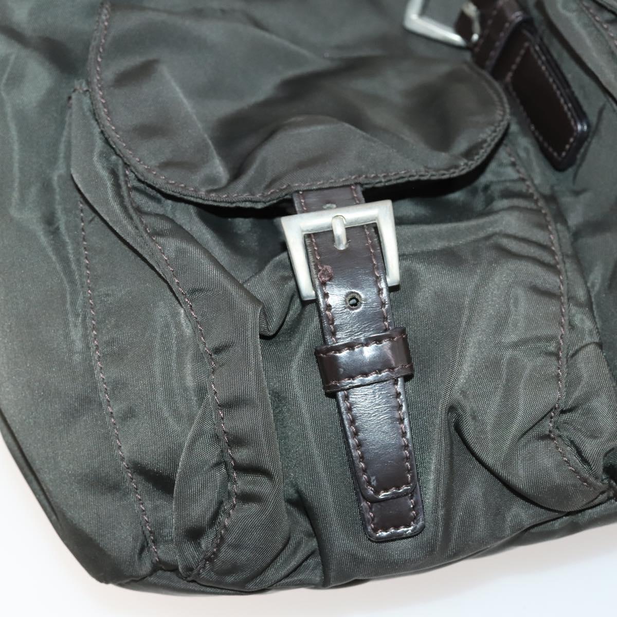 PRADA Backpack Nylon Gray Silver Auth BA10561