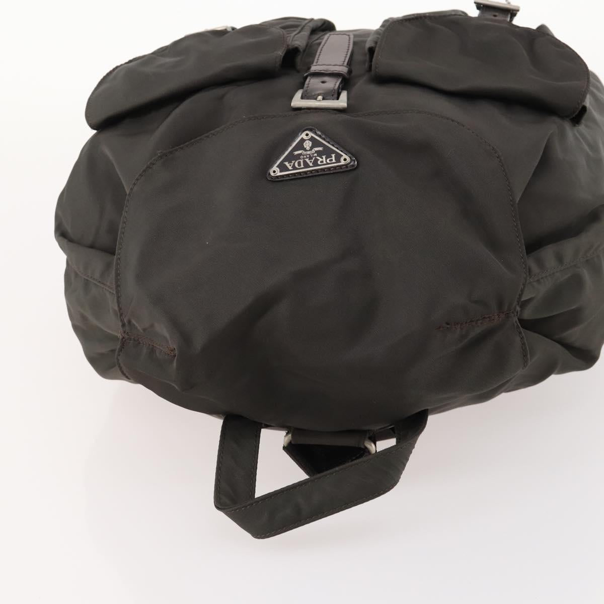 PRADA Backpack Nylon Gray Silver Auth BA10561
