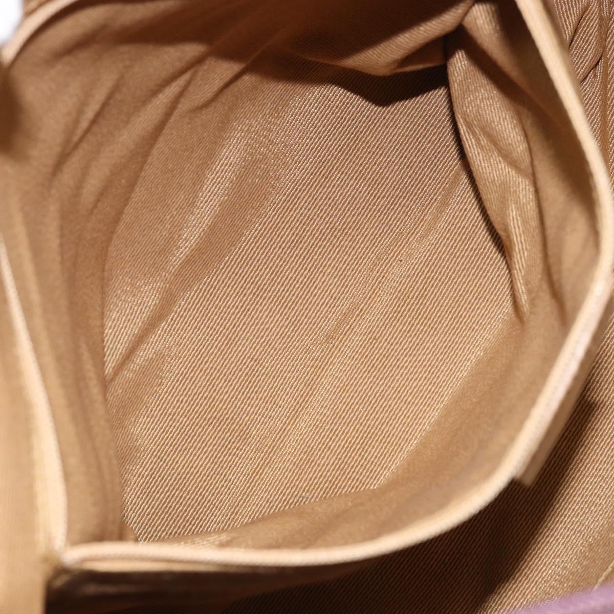 Salvatore Ferragamo Gancini Tote Bag Canvas Purple Gold Auth BA10562