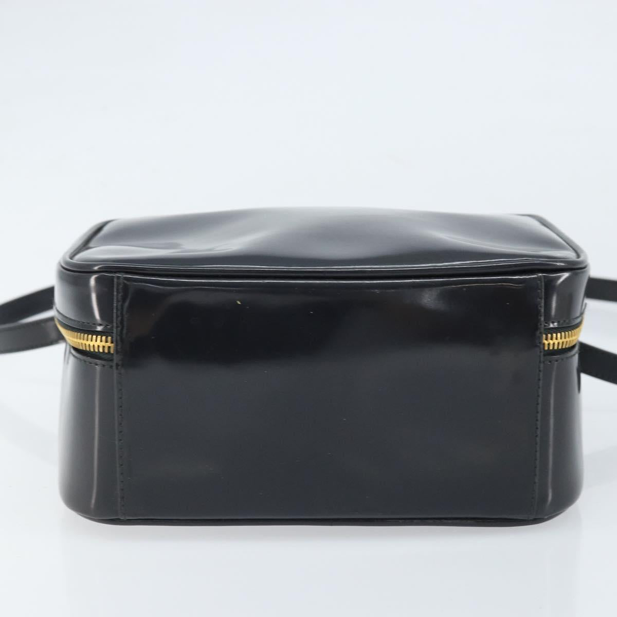 GUCCI Bamboo Vanity Hand Bag Patent 2way Navy Gold 000 3270 0323 Auth BA10568