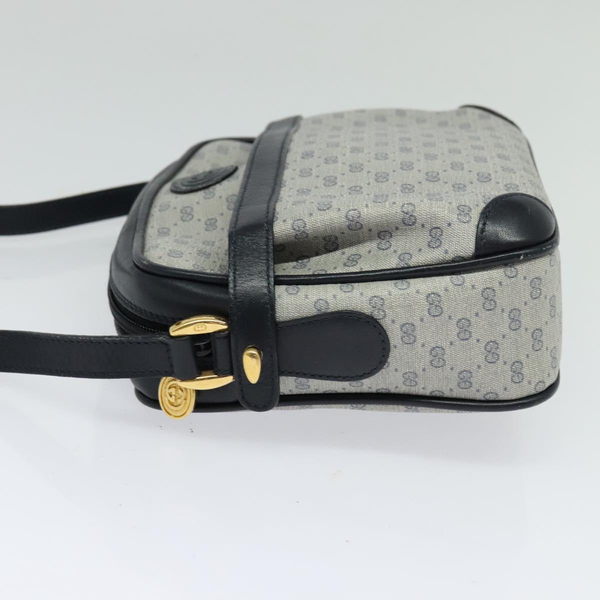 GUCCI Micro GG Supreme Shoulder Bag PVC Navy Gold 007 084 0092 Auth BA1057