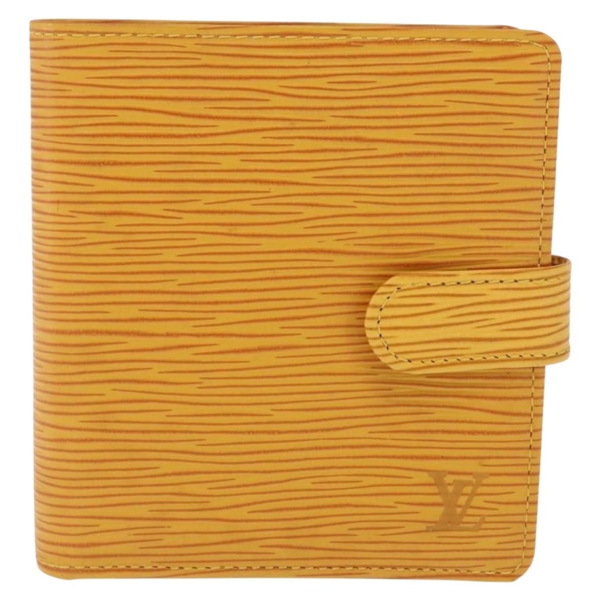 LOUIS VUITTON Epi Porte Billets Compact Bifold Wallet Yellow M63559 Auth BA10574