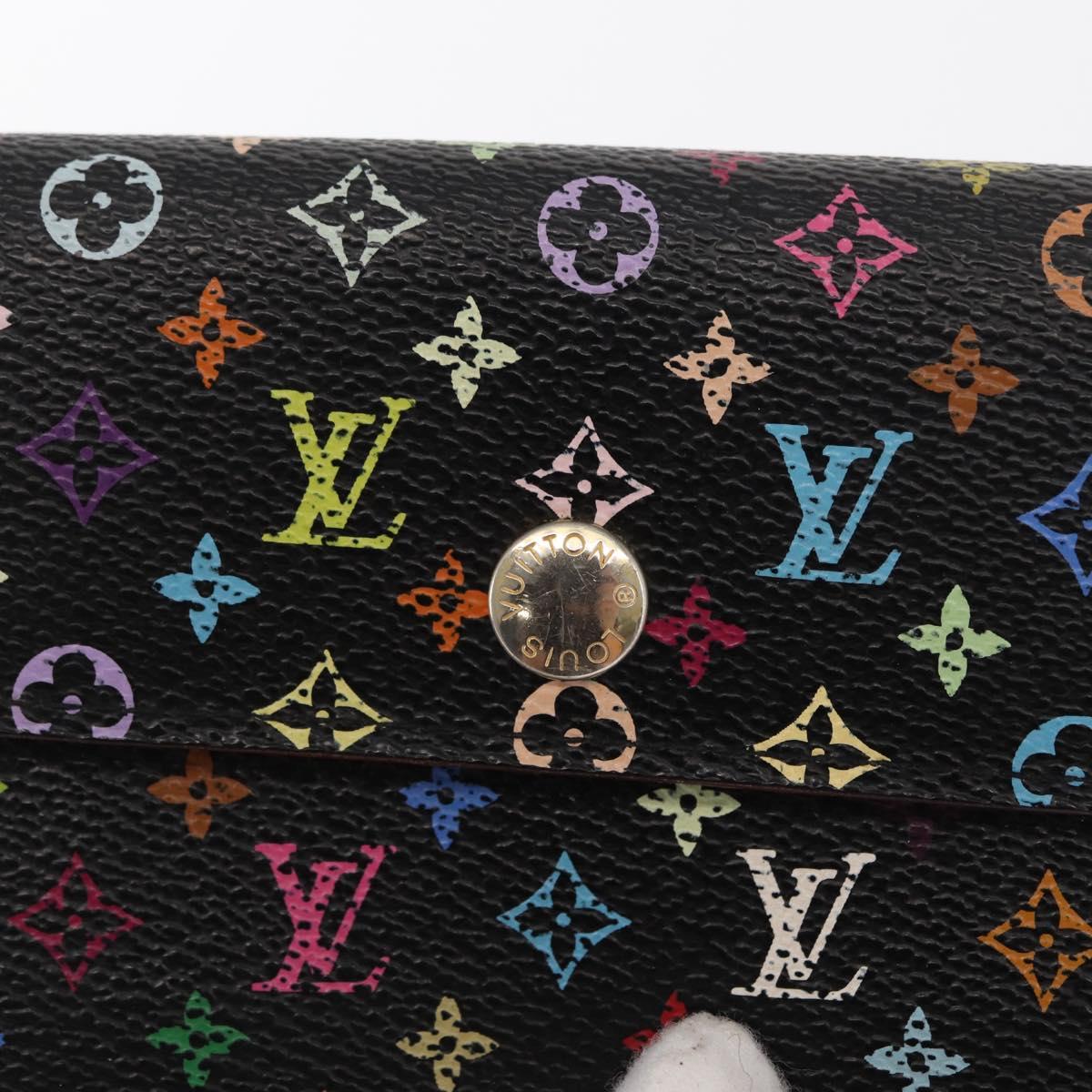 LOUIS VUITTON Multicolor Portefeuille Alexandra Wallet Black M60084 Auth BA10576