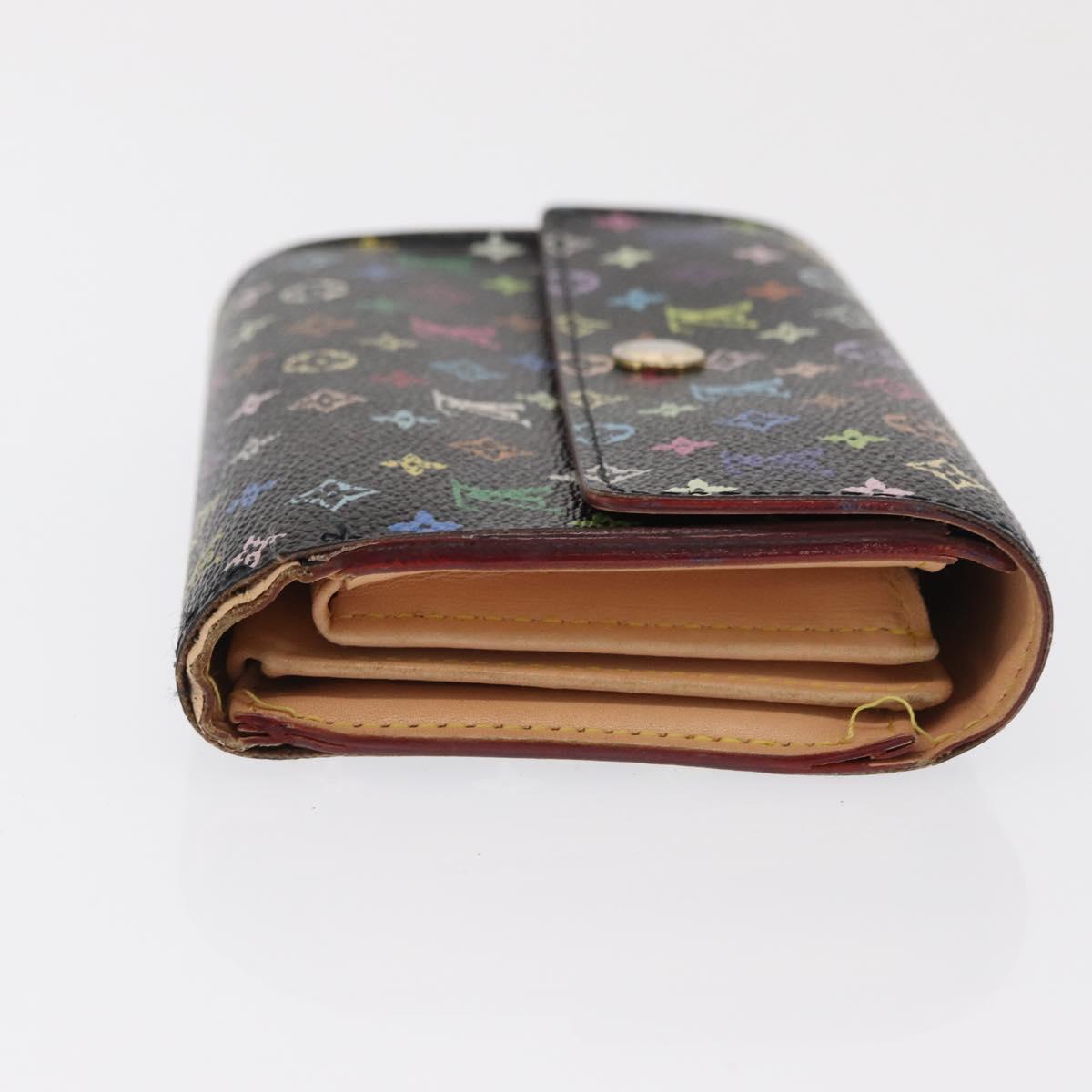 LOUIS VUITTON Multicolor Portefeuille Alexandra Wallet Black M60084 Auth BA10576