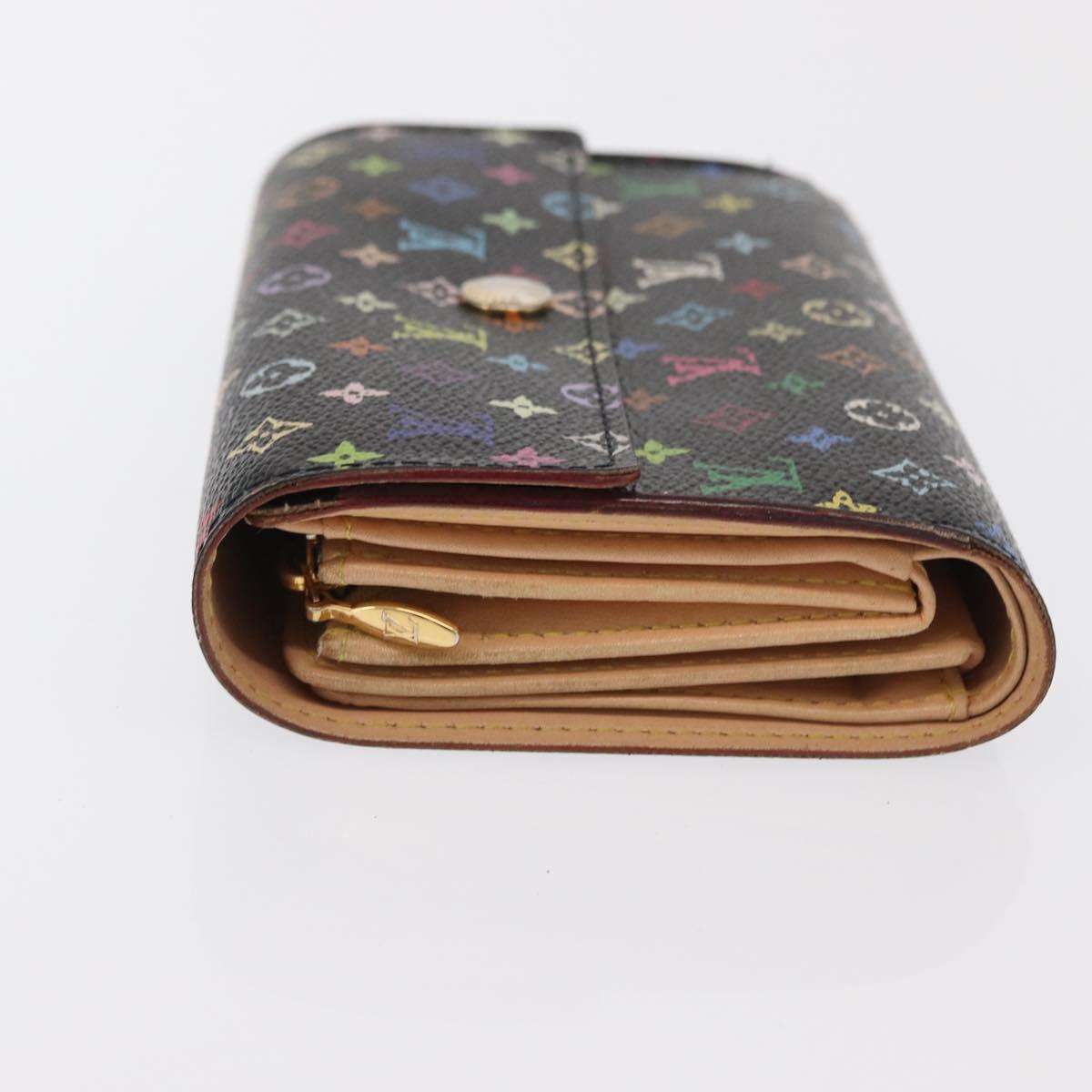 LOUIS VUITTON Multicolor Portefeuille Alexandra Wallet Black M60084 Auth BA10576