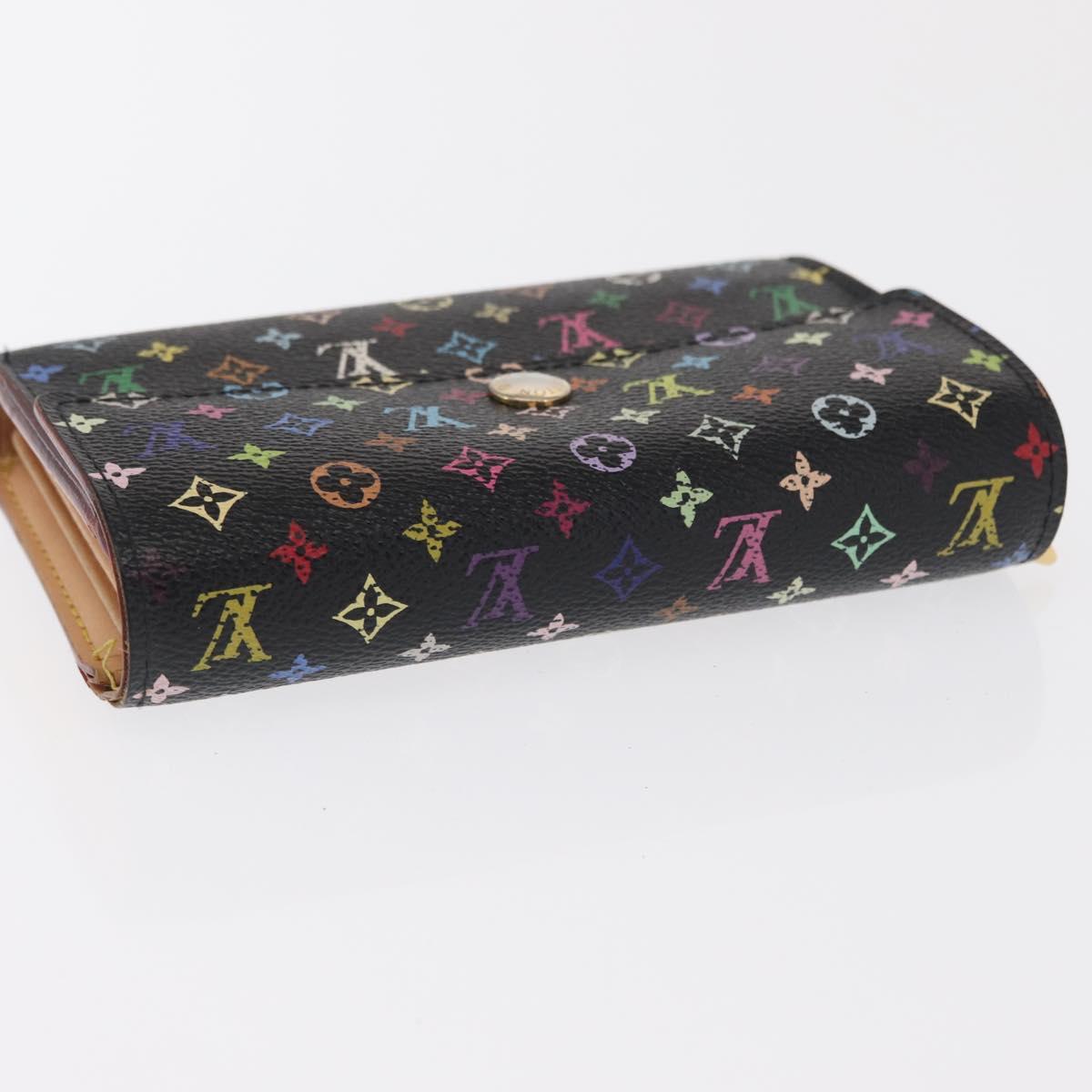 LOUIS VUITTON Multicolor Portefeuille Alexandra Wallet Black M60084 Auth BA10576