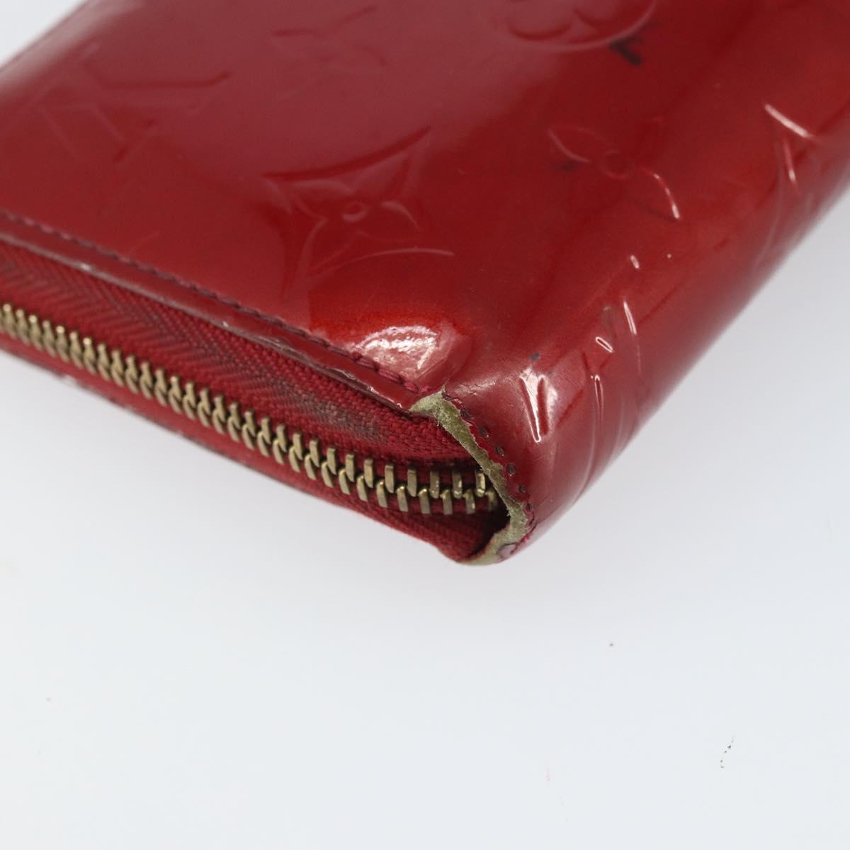 LOUIS VUITTON Vernis Zippy Wallet Wallet Pomme D'amour M91981 LV Auth BA10580