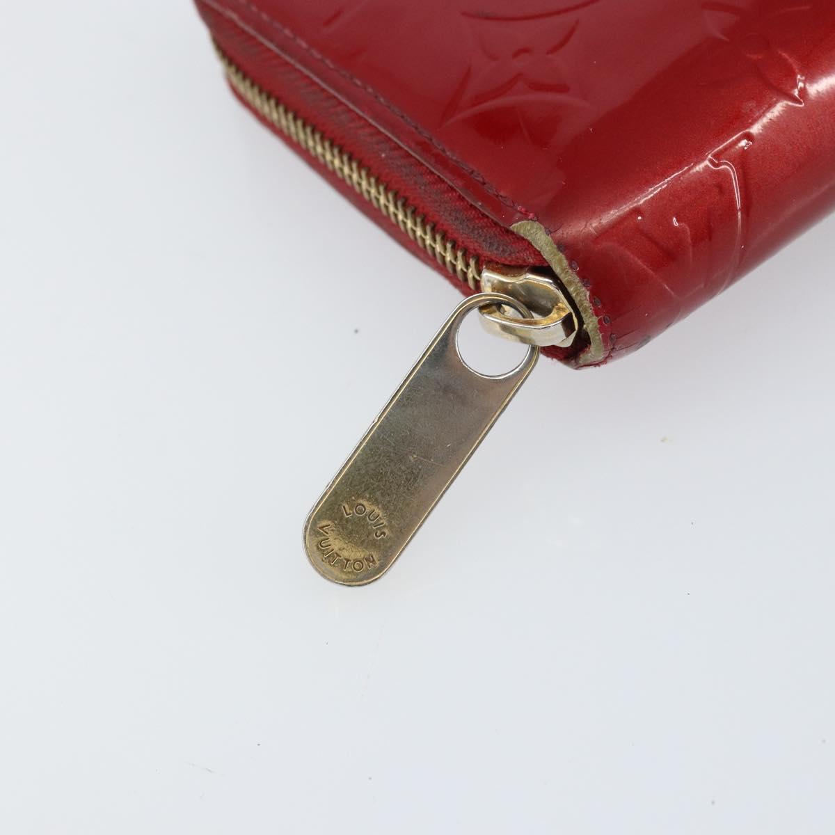 LOUIS VUITTON Vernis Zippy Wallet Wallet Pomme D'amour M91981 LV Auth BA10580