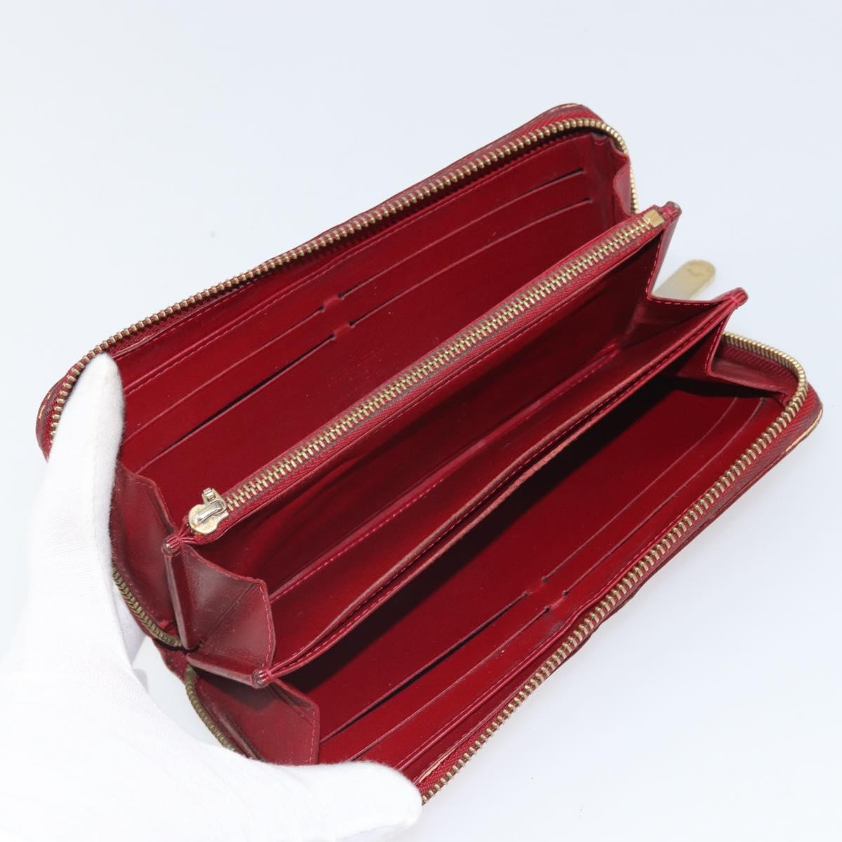 LOUIS VUITTON Vernis Zippy Wallet Wallet Pomme D'amour M91981 LV Auth BA10580