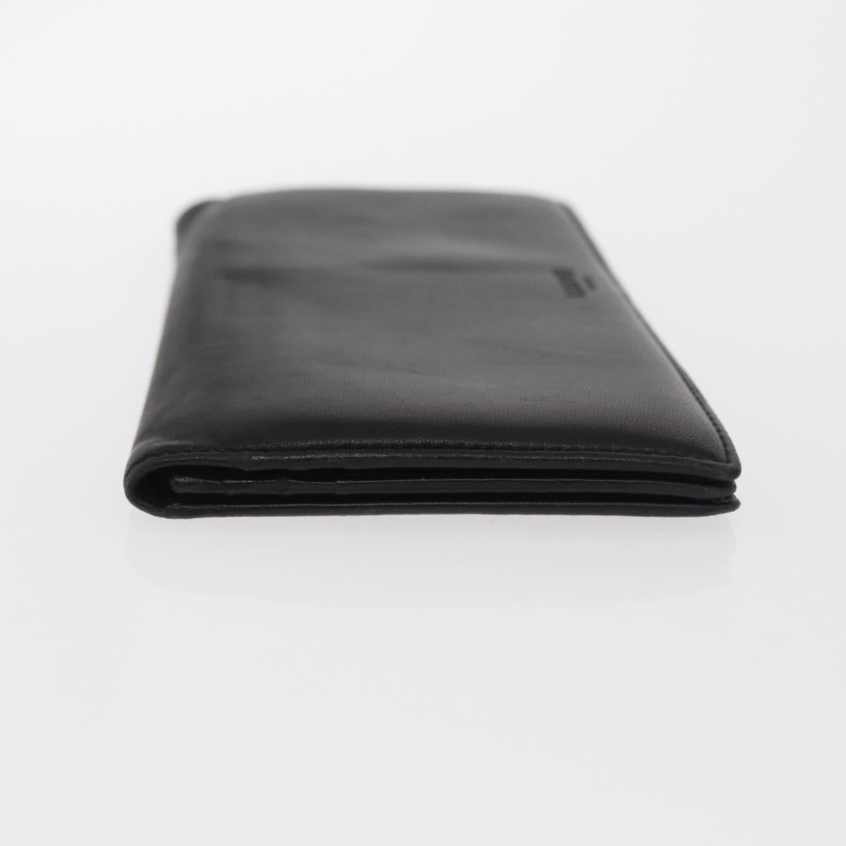 LOEWE Long Wallet Leather Black Auth BA10581