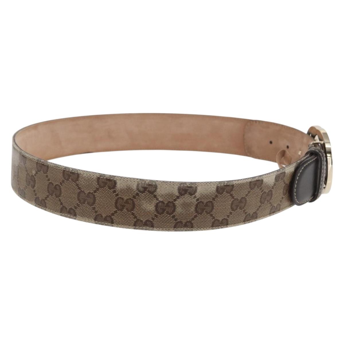 GUCCI GG Crystal Belt 35.4"" Beige 114876 Auth BA10582