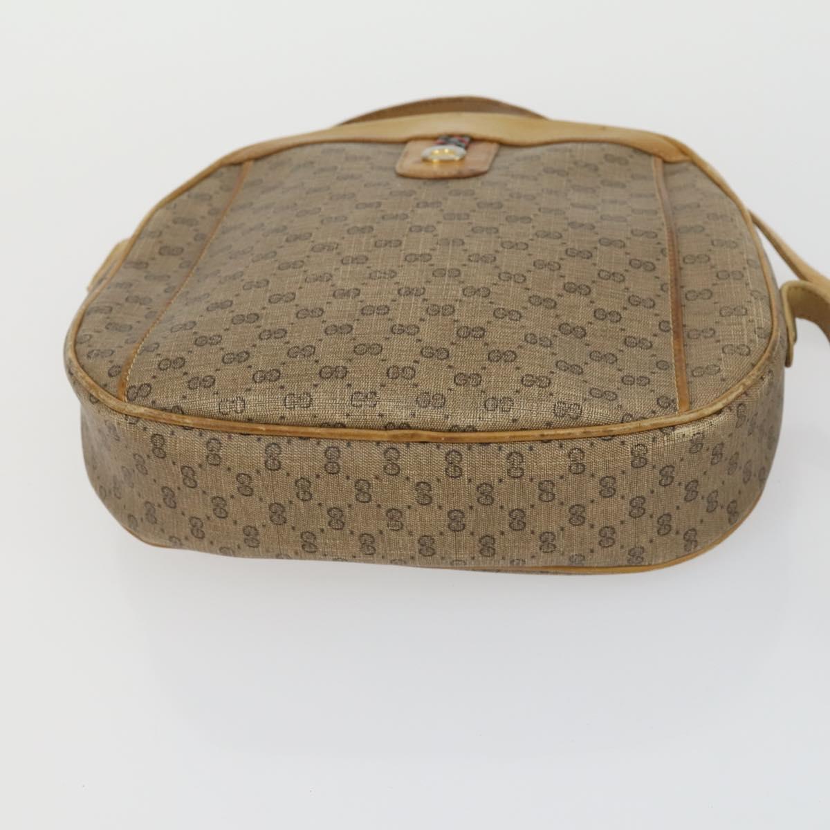 GUCCI GG Supreme Web Sherry Line Shoulder Bag PVC 5 Set Beige Red Auth BA10584