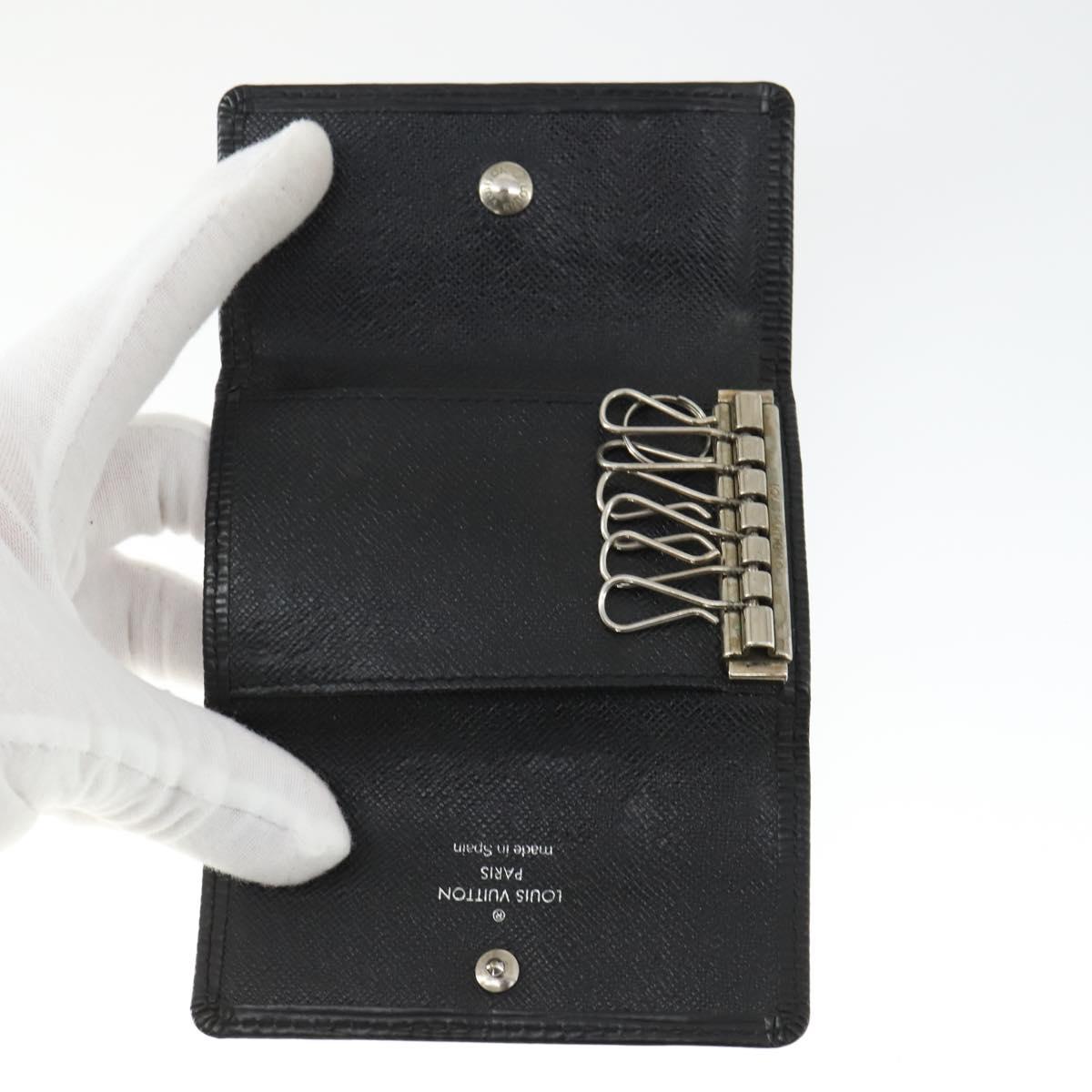 LOUIS VUITTON Epi Key Case 6 Set Black Blue yellow LV Auth BA10585
