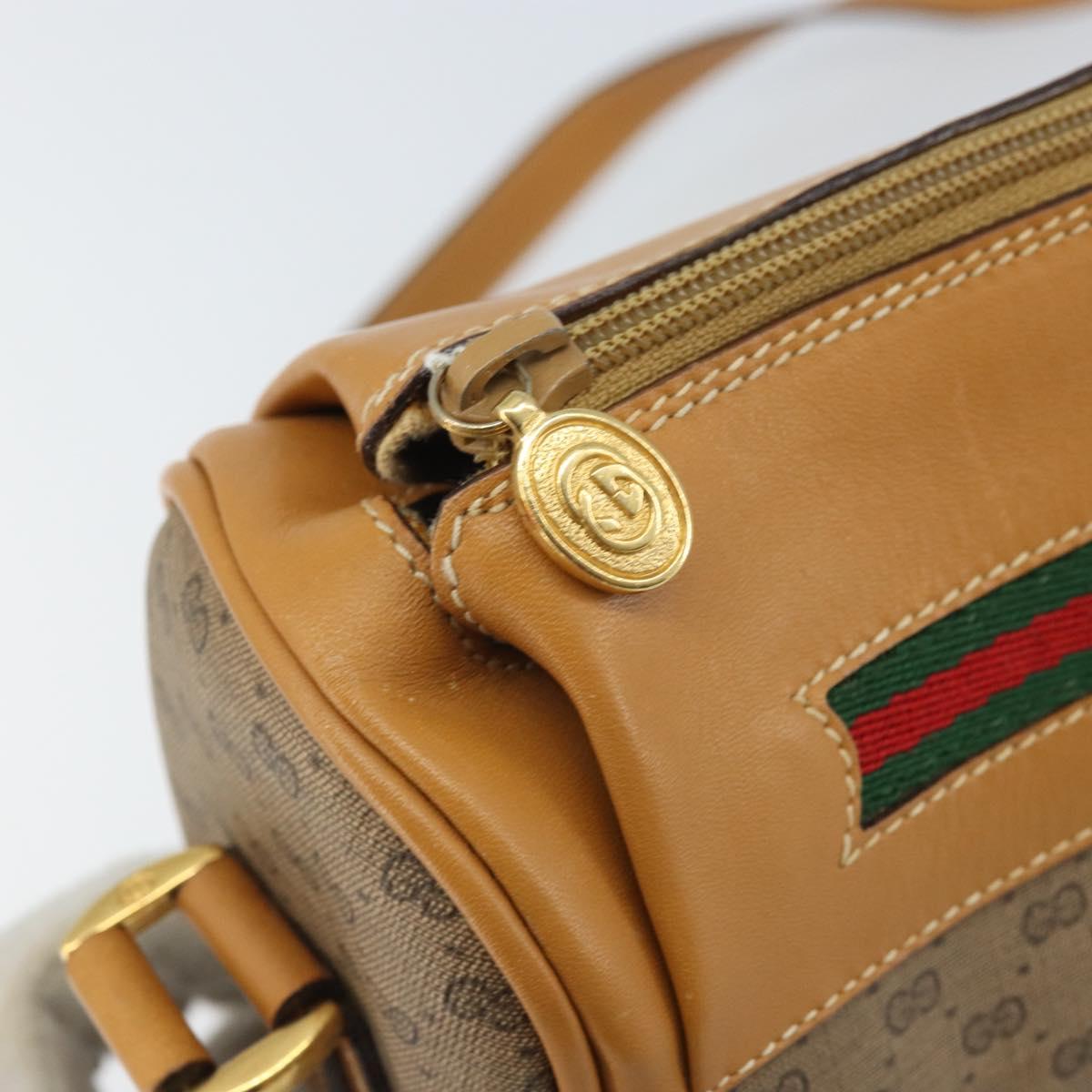GUCCI Micro GG Supreme Web Sherry Line Bag PVC Beige 001 115 0918 Auth BA10601