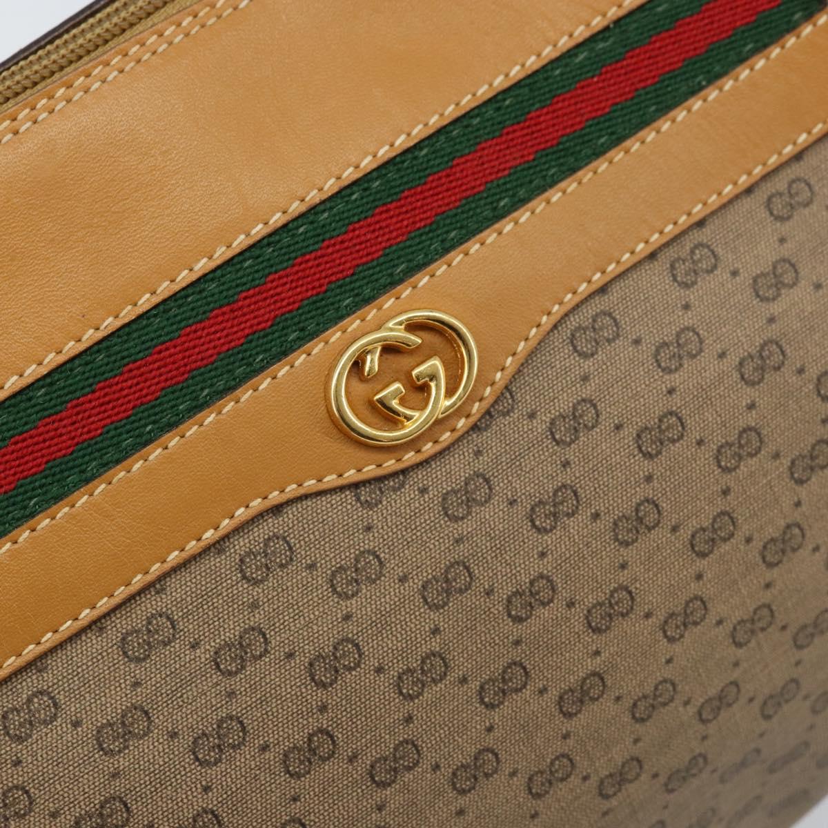 GUCCI Micro GG Supreme Web Sherry Line Bag PVC Beige 001 115 0918 Auth BA10601