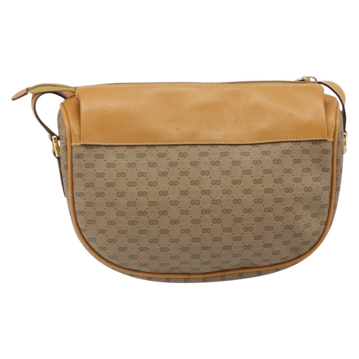 GUCCI Micro GG Supreme Web Sherry Line Bag PVC Beige 001 115 0918 Auth BA10601