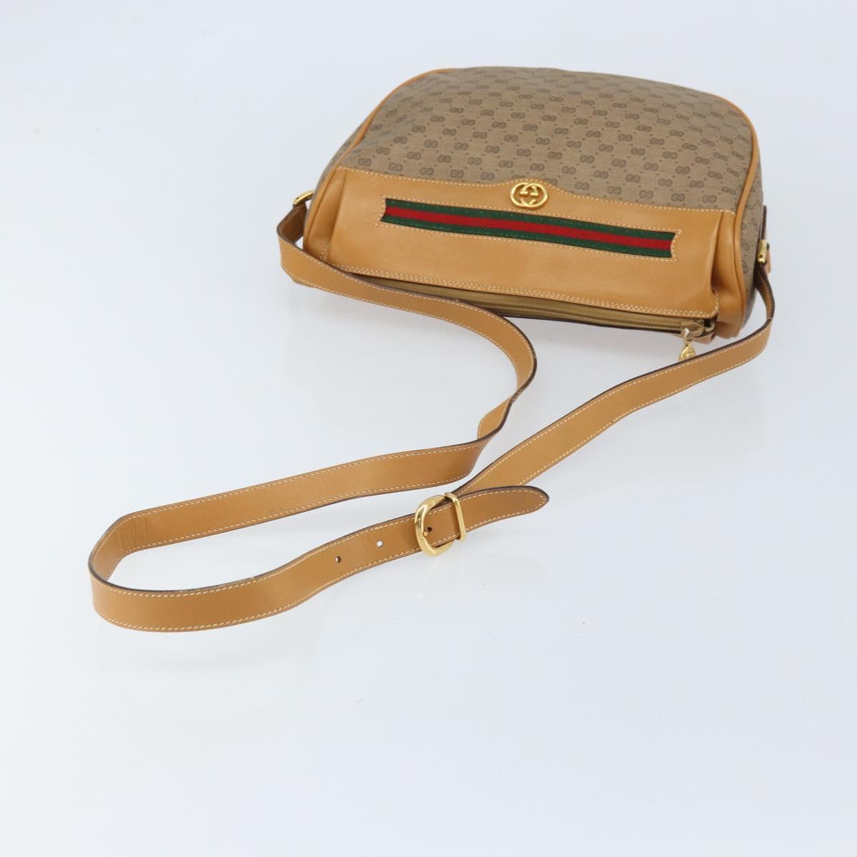 GUCCI Micro GG Supreme Web Sherry Line Bag PVC Beige 001 115 0918 Auth BA10601