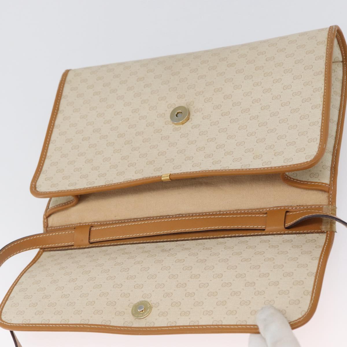 GUCCI Micro GG Supreme Shoulder Bag PVC Ivory Gold 004 14 0264 Auth BA10604