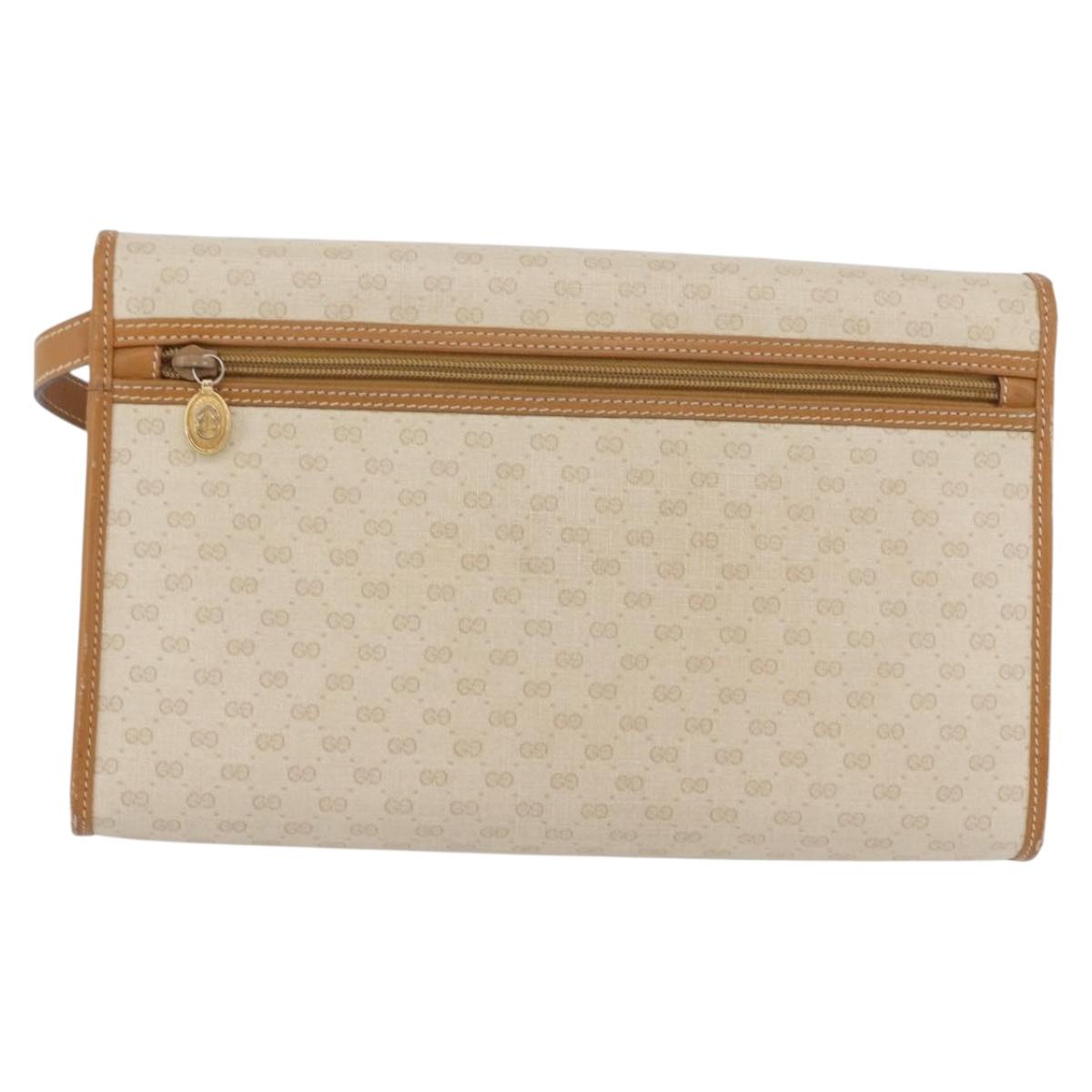 GUCCI Micro GG Supreme Shoulder Bag PVC Ivory Gold 004 14 0264 Auth BA10604