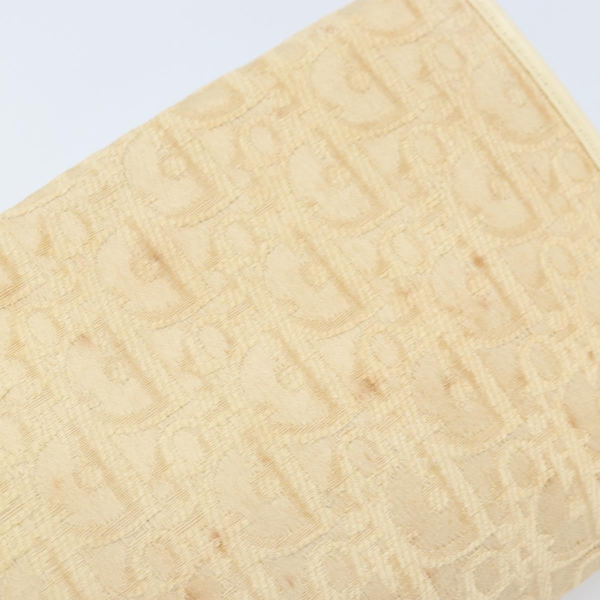 Christian Dior Trotter Canvas Chain Shoulder Bag Ivory Gold Auth BA10605