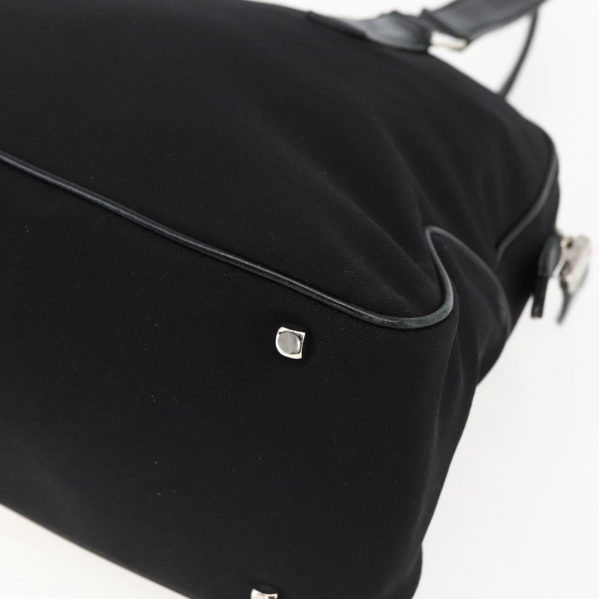 Salvatore Ferragamo Hand Bag Nylon Black Silver Auth BA10606