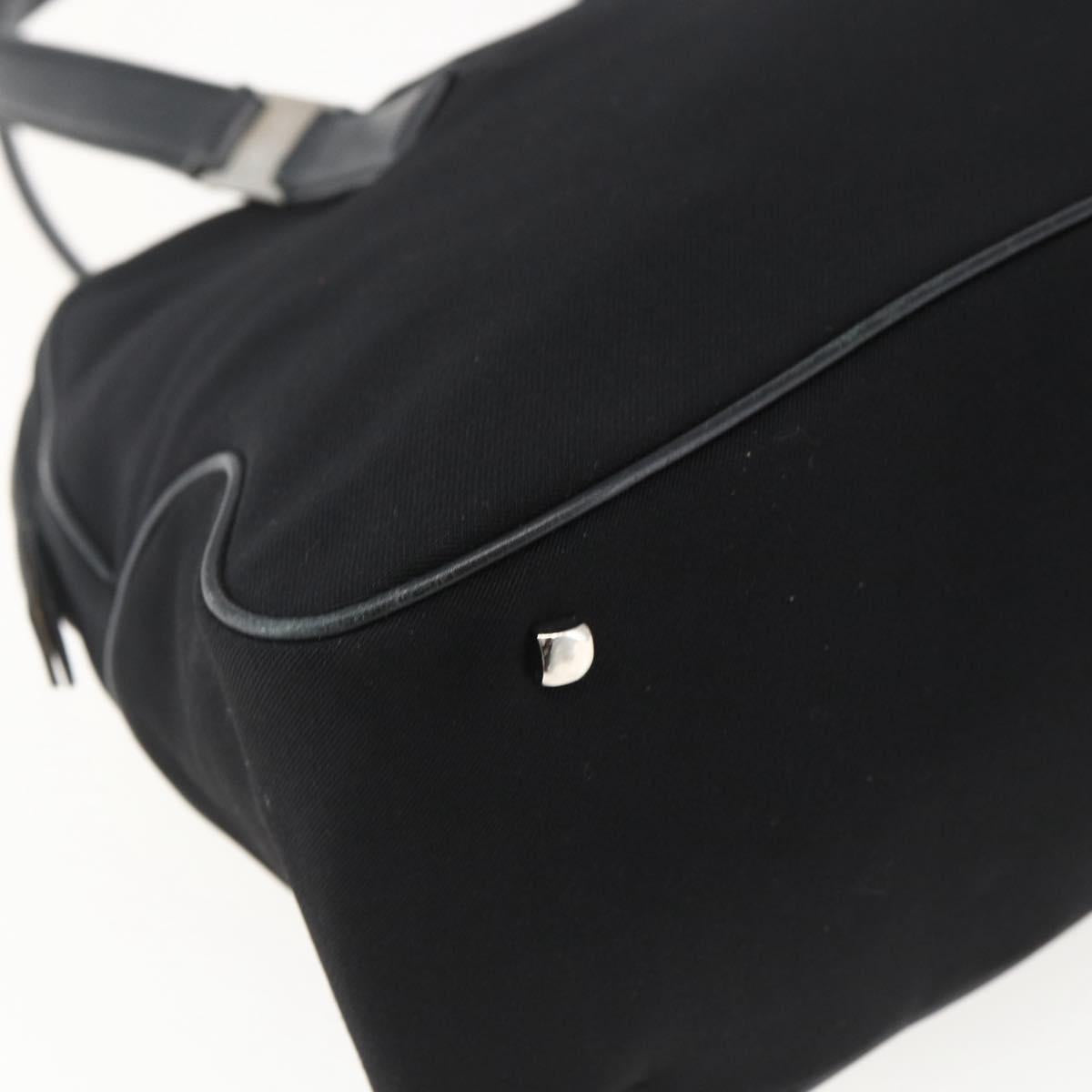 Salvatore Ferragamo Hand Bag Nylon Black Silver Auth BA10606