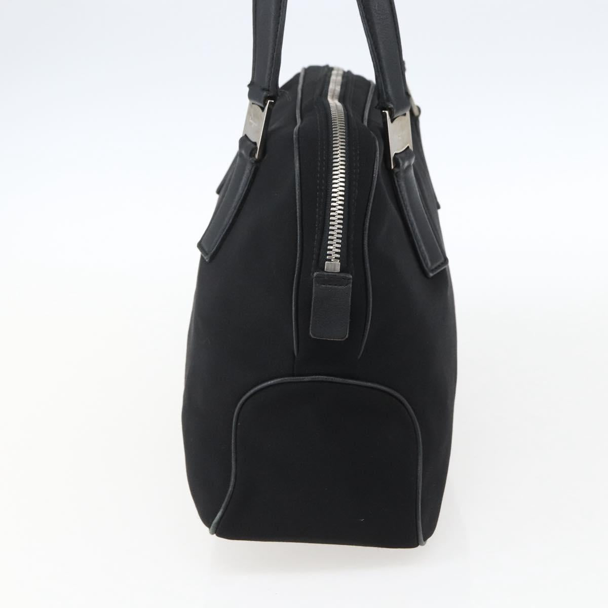 Salvatore Ferragamo Hand Bag Nylon Black Silver Auth BA10606