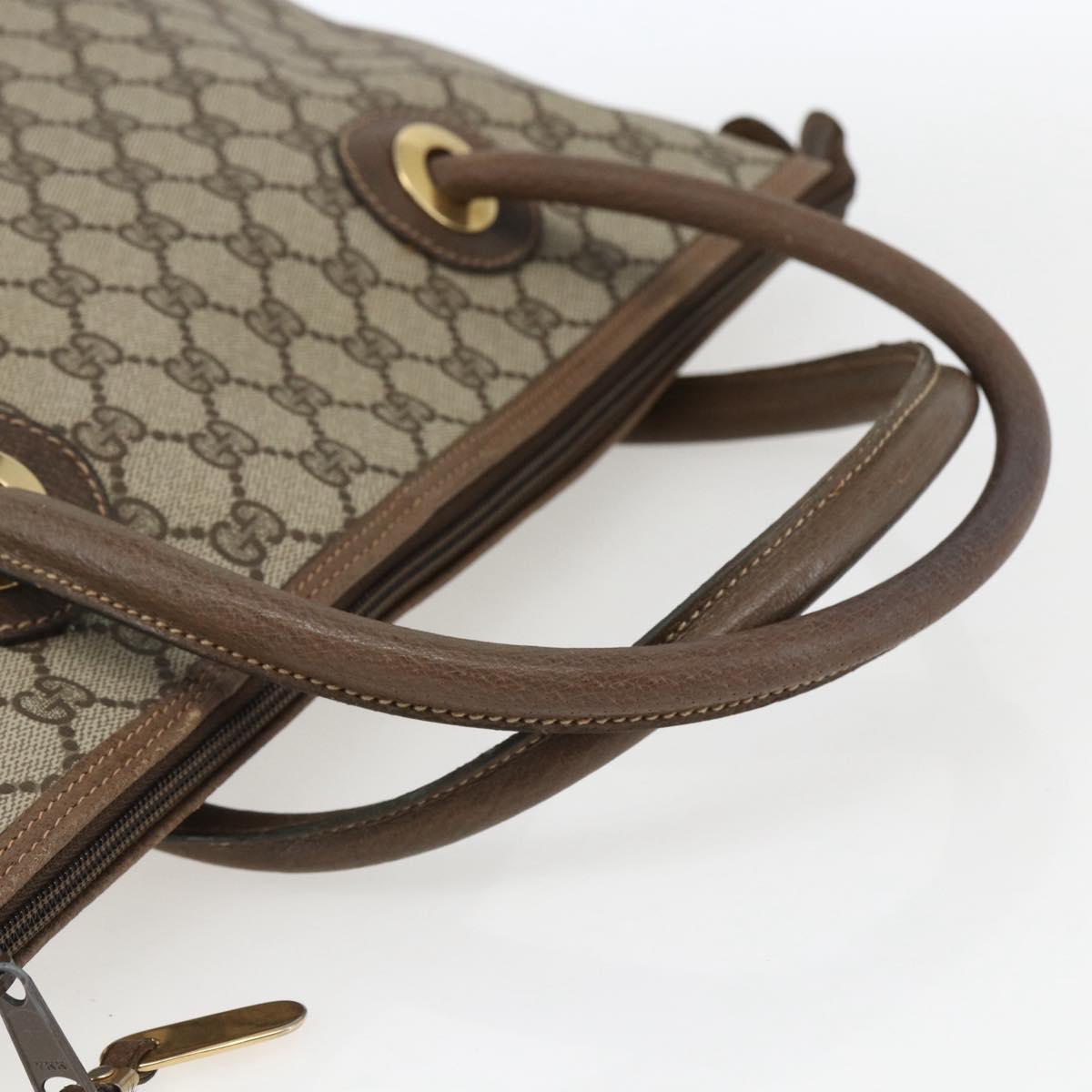 GUCCI GG Supreme Tote Bag PVC Beige Gold 02 39 4947 Auth BA10611