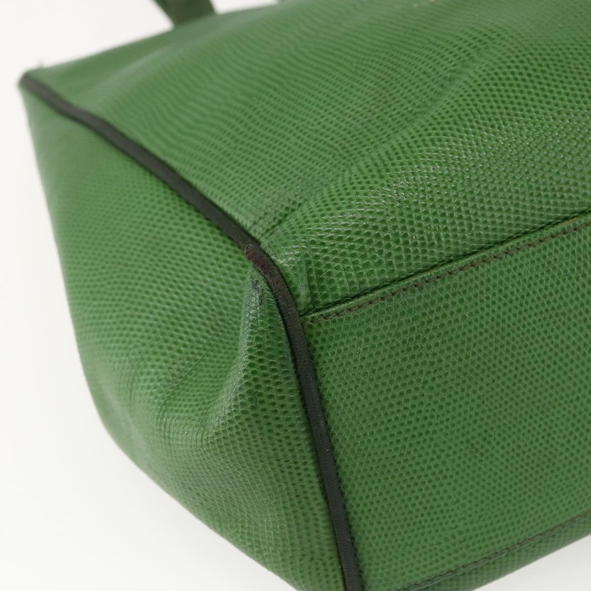 Salvatore Ferragamo Tote Bag Leather Green Gold Auth BA10613