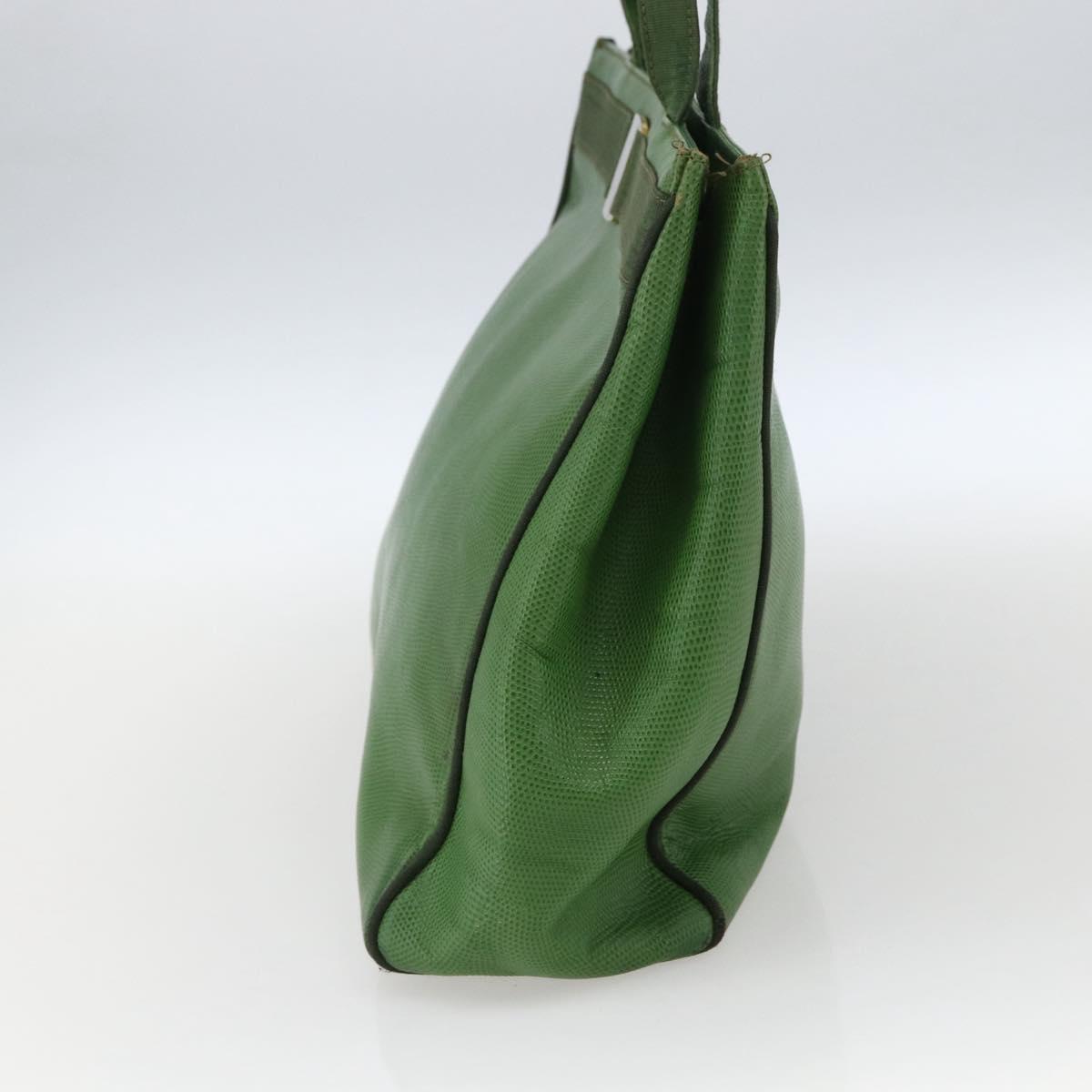 Salvatore Ferragamo Tote Bag Leather Green Gold Auth BA10613