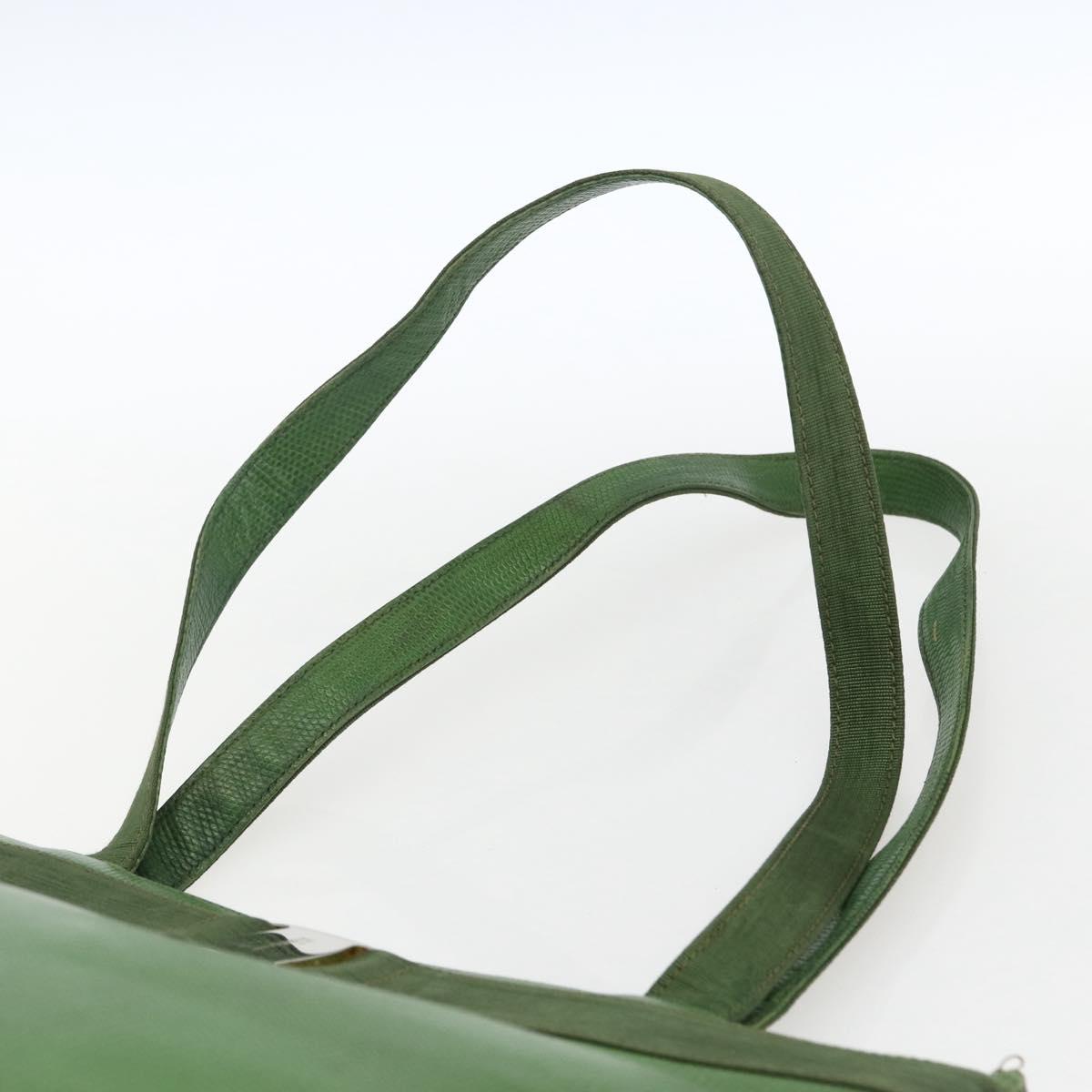 Salvatore Ferragamo Tote Bag Leather Green Gold Auth BA10613