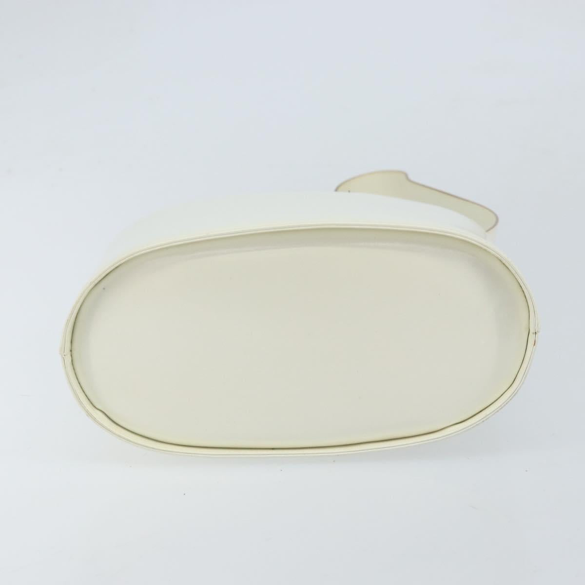 Salvatore Ferragamo Vala Shoulder Bag Leather White Silver Auth BA10620